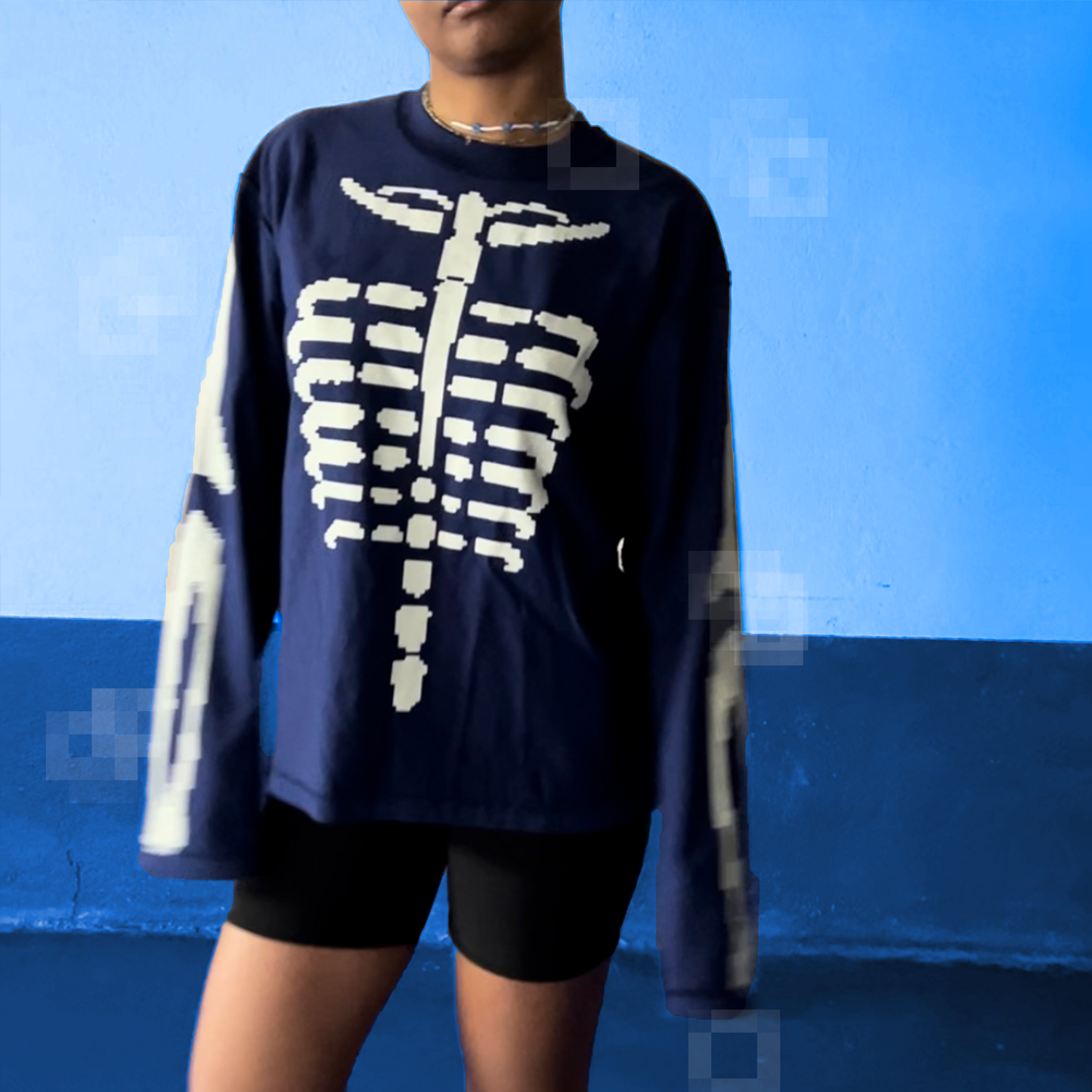 B_16 / PIXEL SKELTON TEE